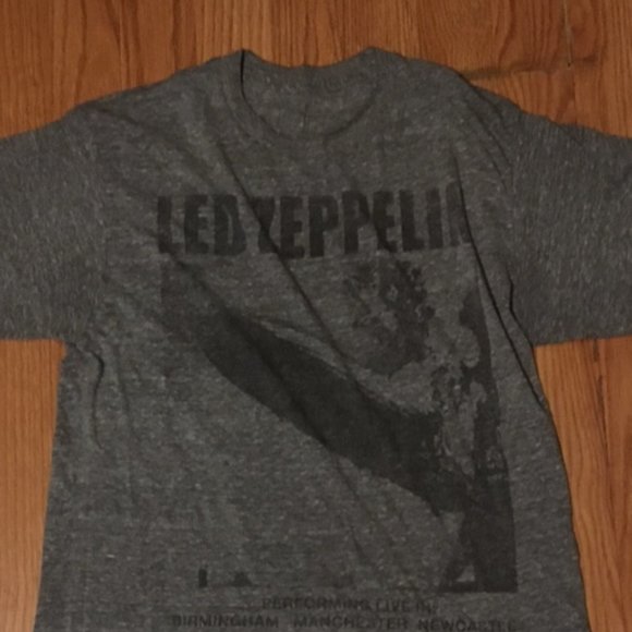 Led Zeppelin Band logo T-shirt Gray Medium size - Picture 1 of 1